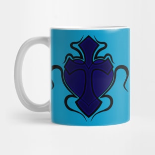 Cross & Heart - Blue Mug